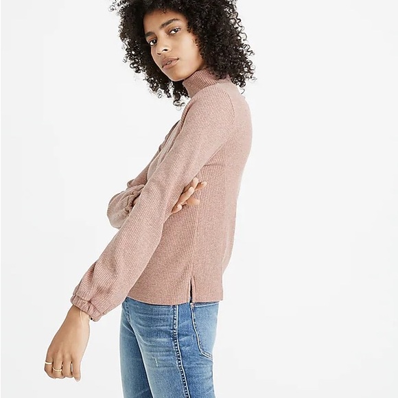 Madewell Womens Heathered Bubble-Sleeve Swing Turtleneck Small - Picture 2 of 8